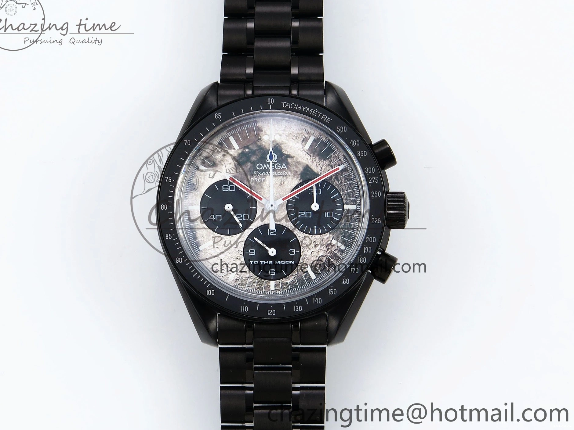 0307 Speedmaster Black Benom PVD Moon RMF Best Edition on PVD Bracelet Lemania HW WrinkleFree 7727